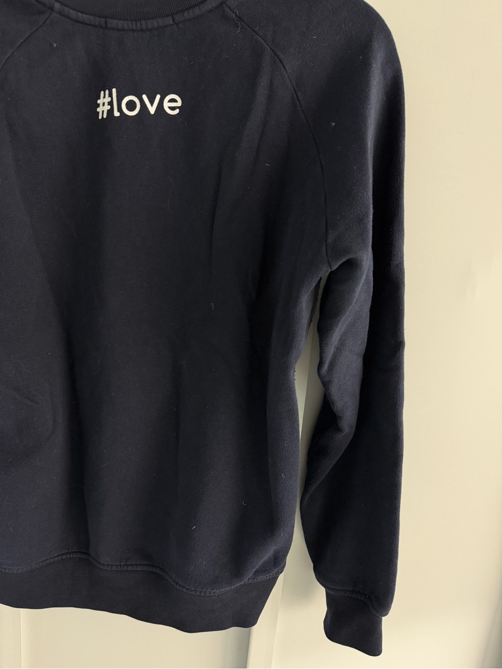 MSGM Italy #love Red Graphic Heart Sweatshirt Navy XS - Picture 11 of 11